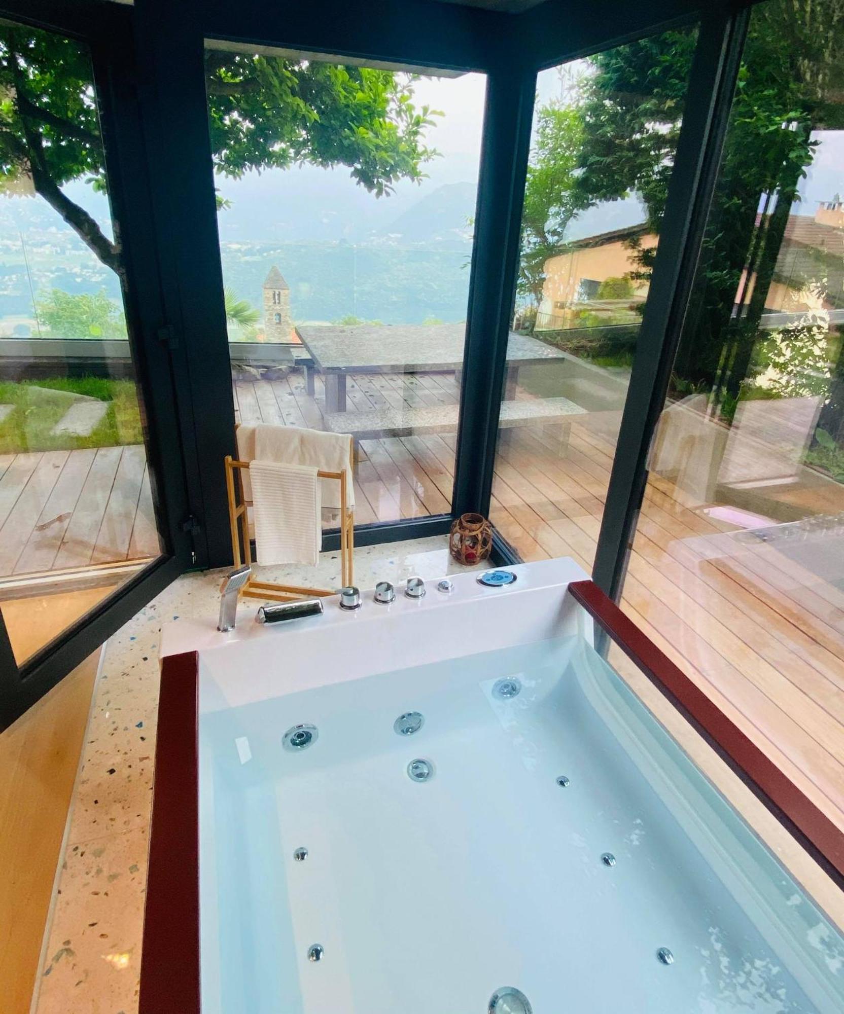Family Suite With Garden And Amaizing View To Lugano Cademario Esterno foto