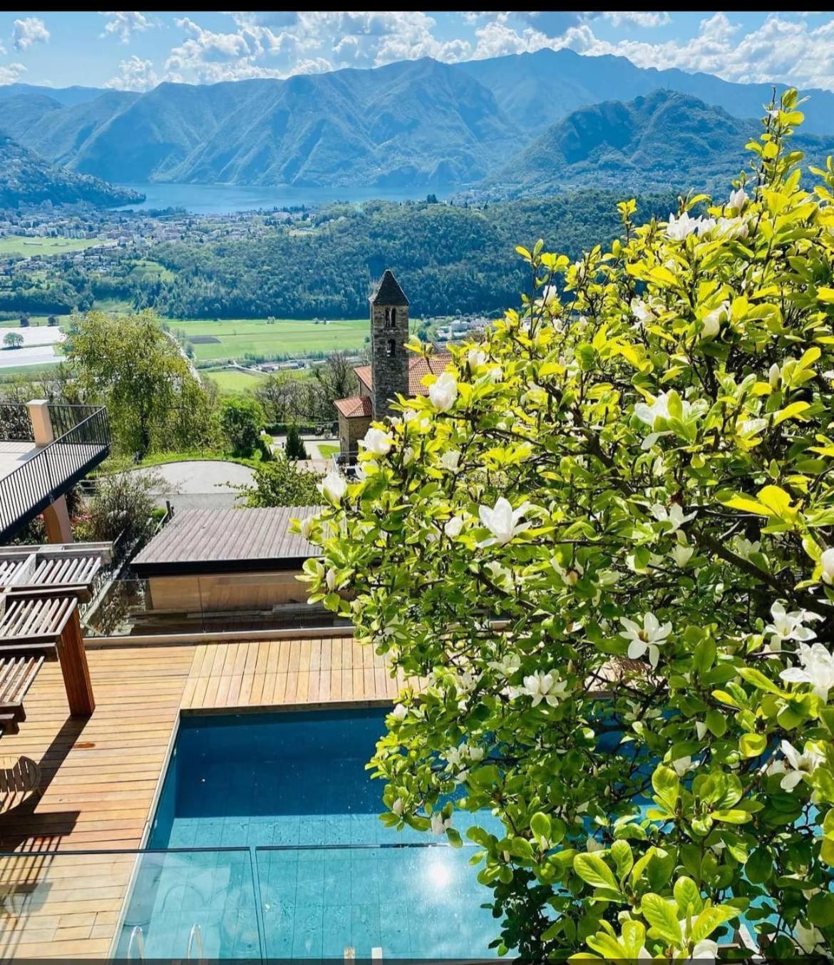 Family Suite With Garden And Amaizing View To Lugano Cademario Esterno foto